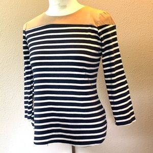 Monteau Stripe top Elbow Patch Faix suede Sz med